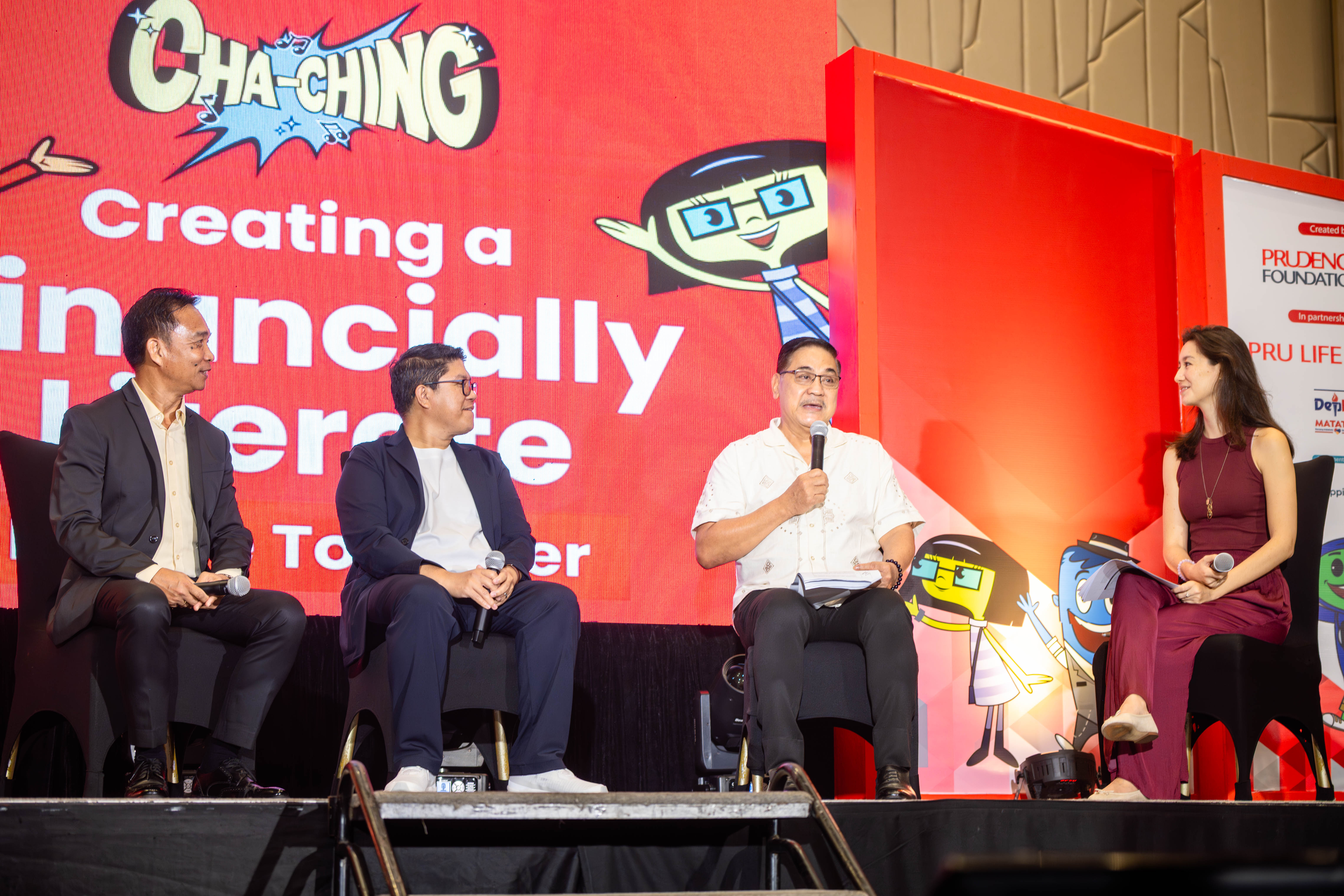 Regional directors from the Department of Education take part in Pru Life UK’s Cha-Ching milestone event in 2025.