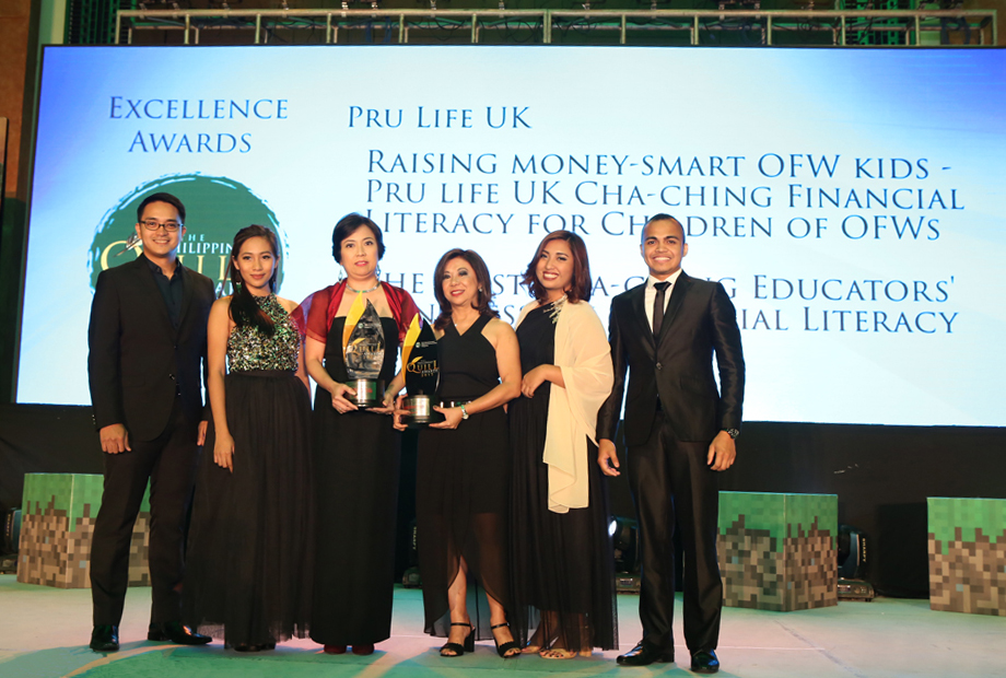 Receiving the Quill Awards 