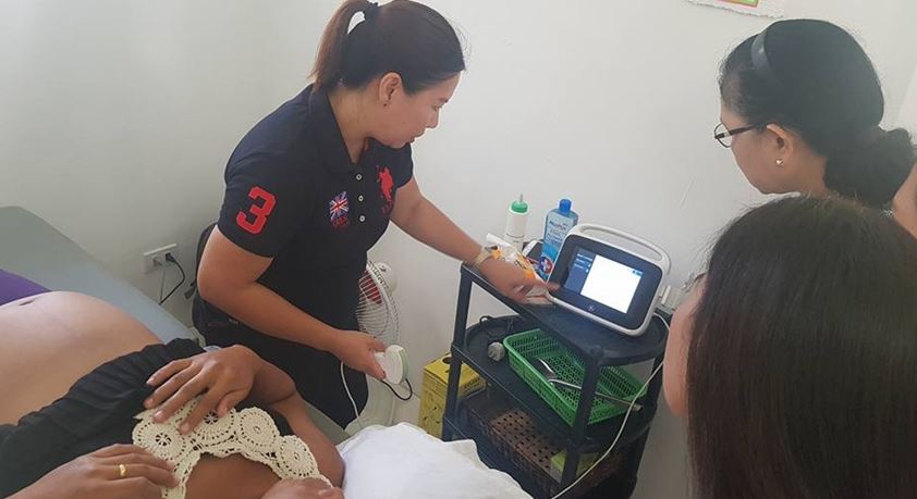 Health workers doing testing