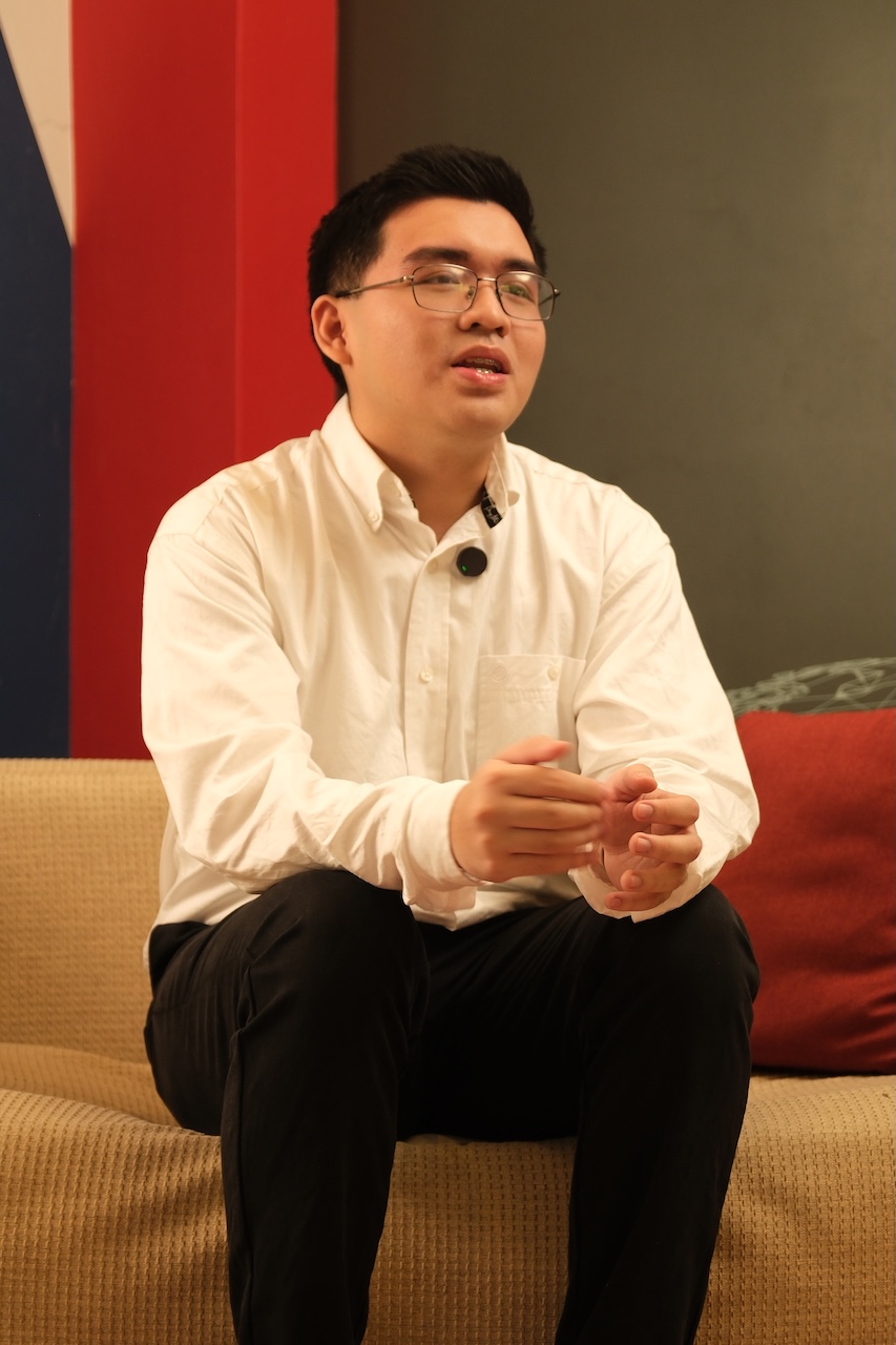 Thirdy Gomez during his interview with Pru Life UK