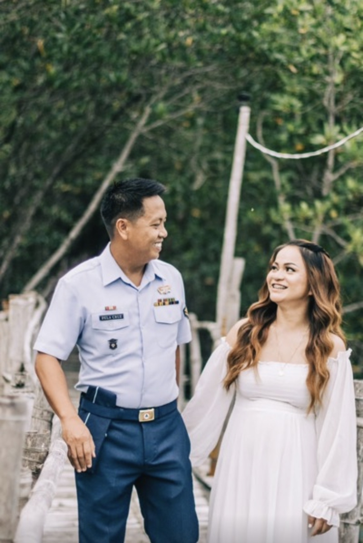 Roxanne and her husband Deckerson Dela Cruz during their wedding day
