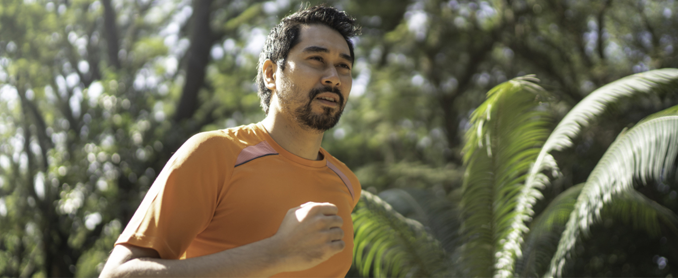 Man running outside
