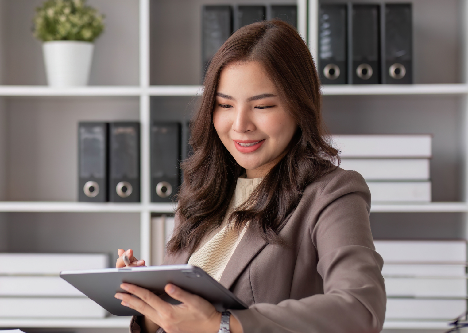 Man researching technology investments