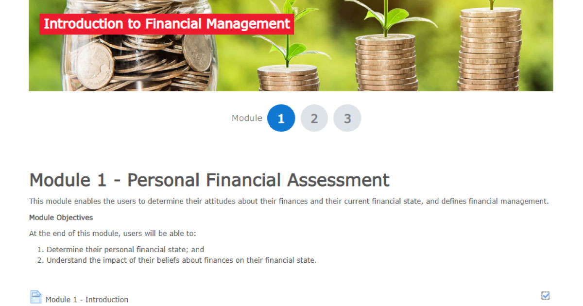 A sample of the course overview