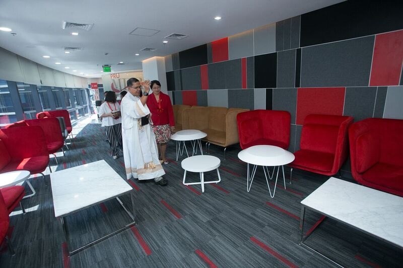 A priest blesses the newest Pru Life UK hub