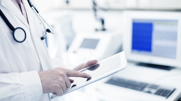 Doctor using a tablet