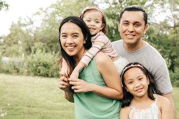 A family at a park