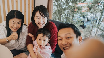 Family taking a selfie