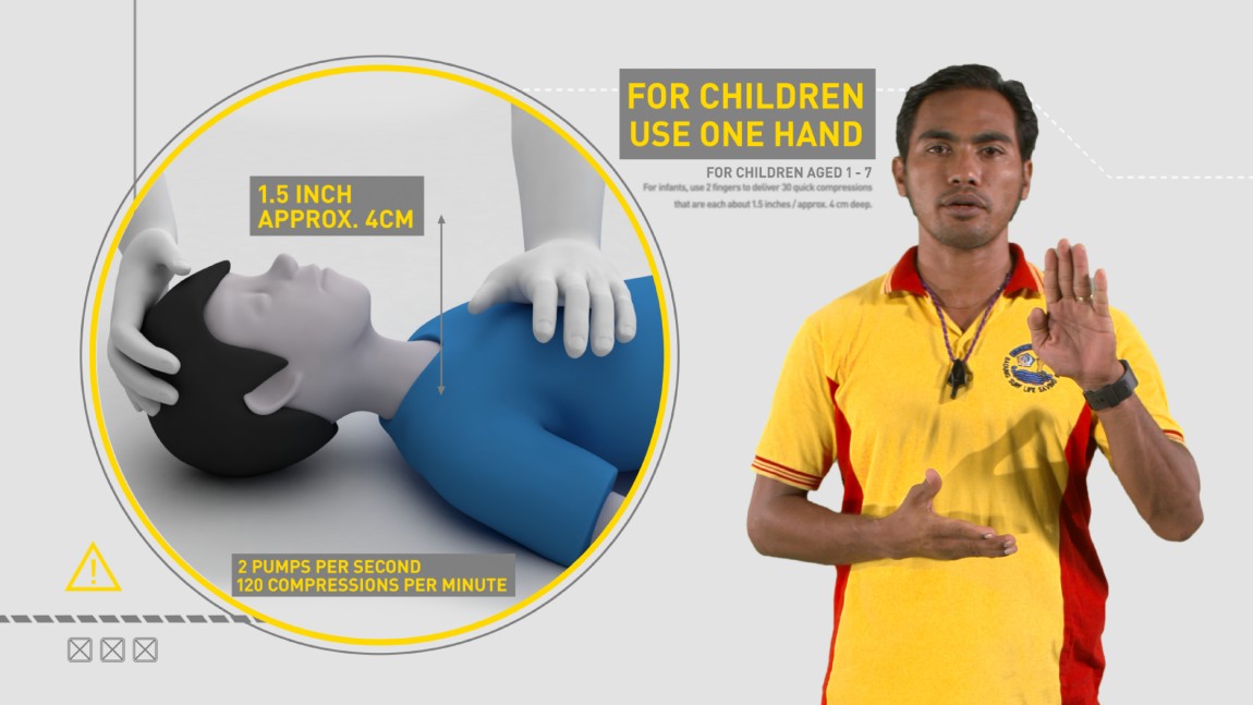 Screenshot of the first aid video on CPR