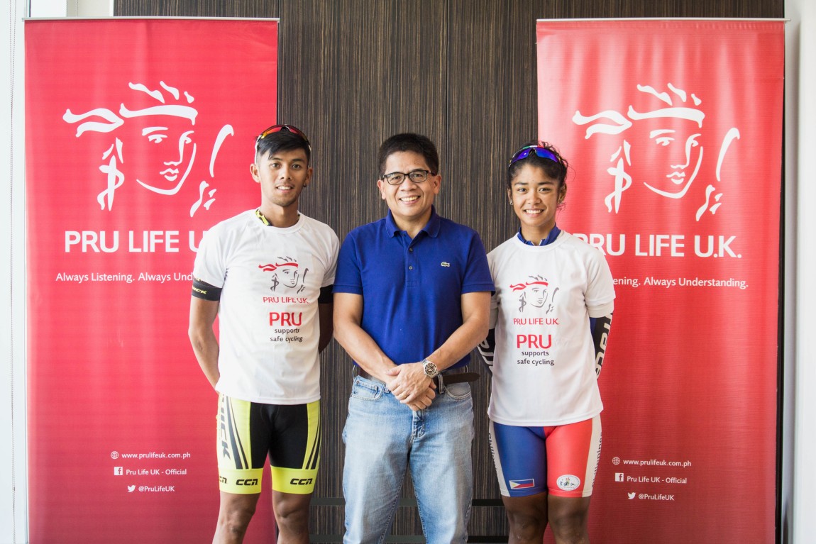 PRU Life UK President with cyclist