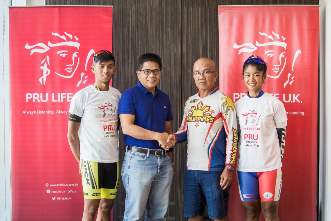 Coach Cesar with pro cyclists