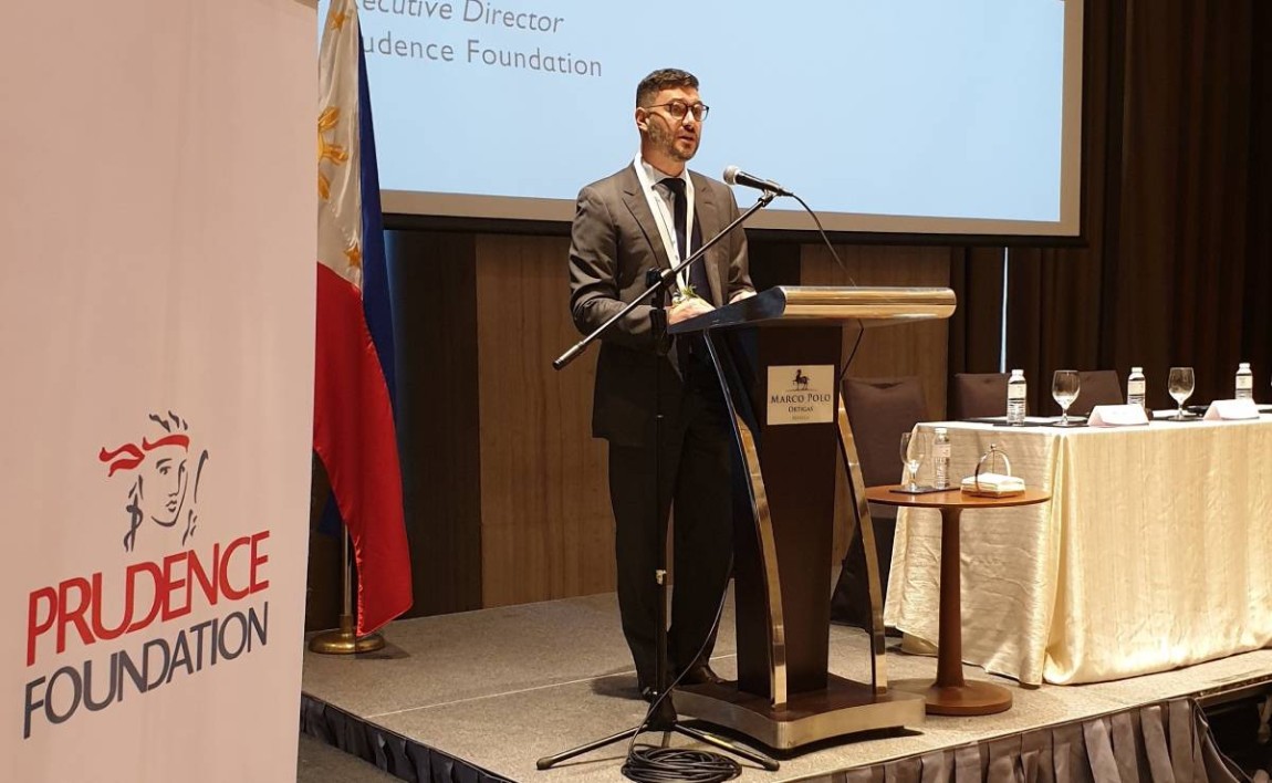 Marc Fancy giving a speech