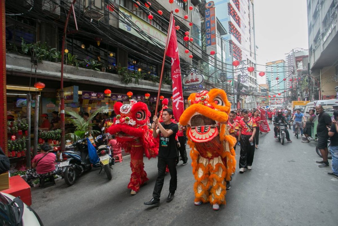 Pru Life UK Lion dance parade in Binondo