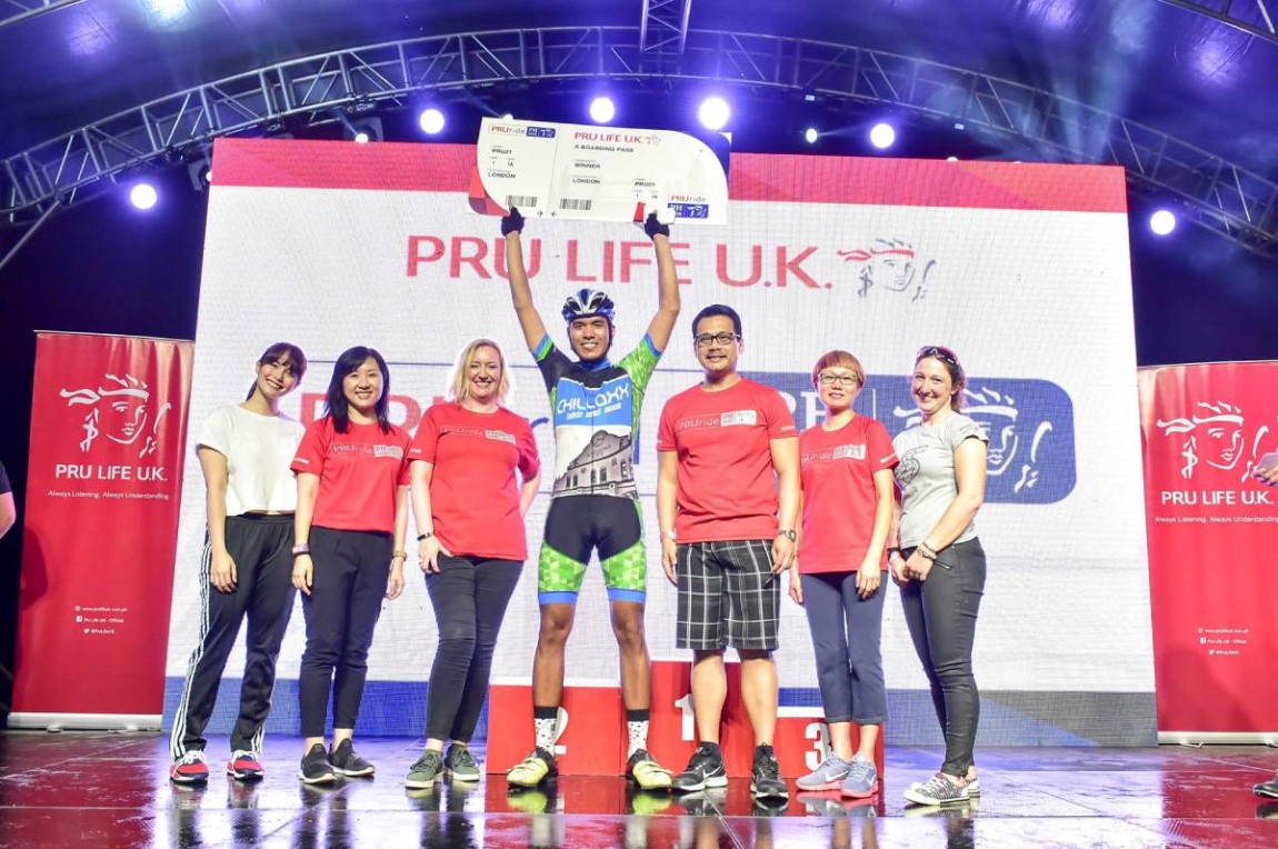 Winning the raffle at the awarding ceremony