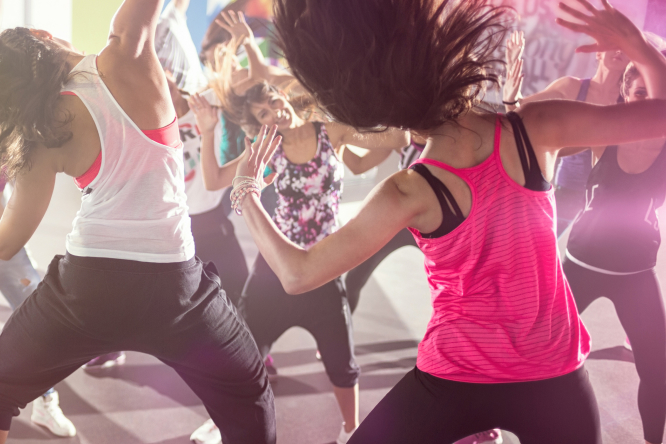 Girls dancing class