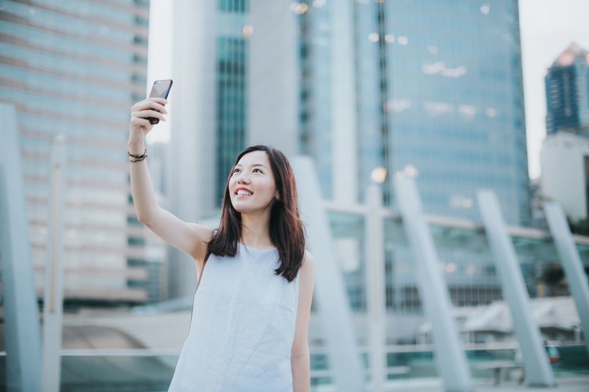 Woman taking a selfie